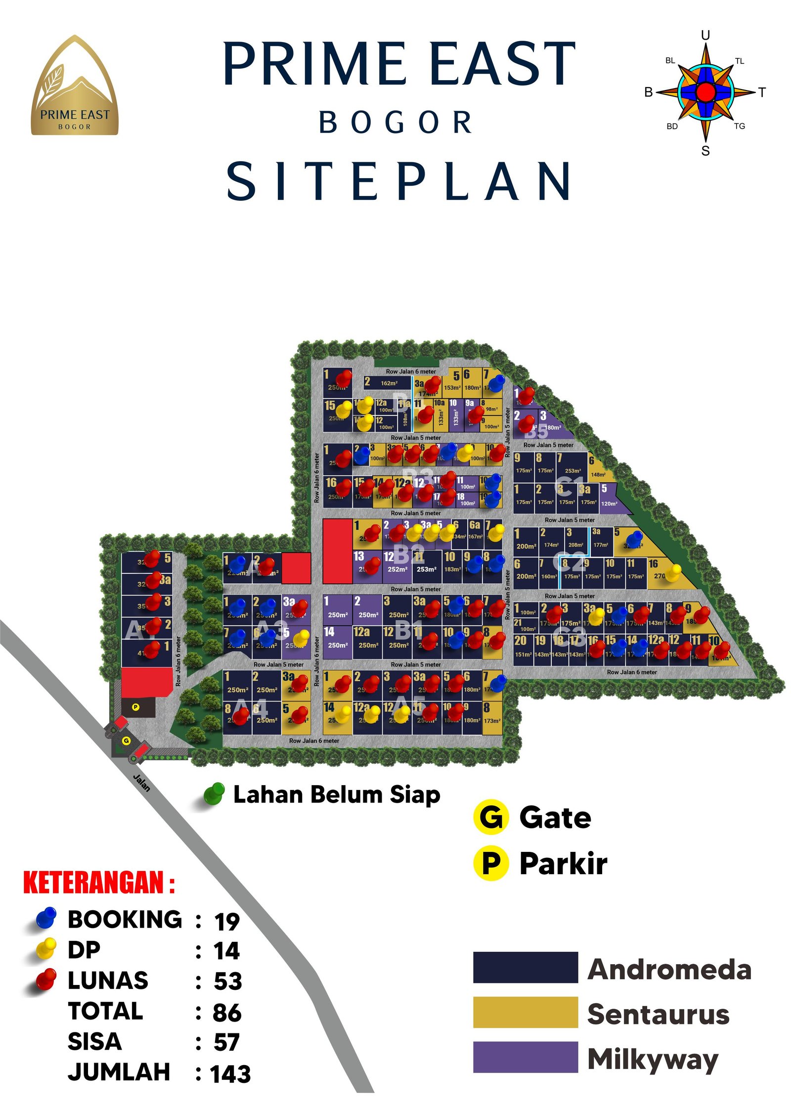 Siteplan kavling Prime East Bogor